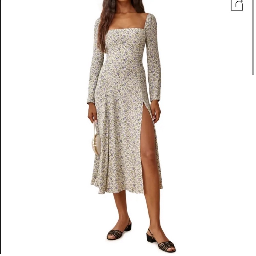 Reformation Long Sleeve Sigmund Midi Dress